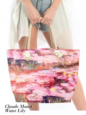 Water Lily Oil Painting Shoulder Bag